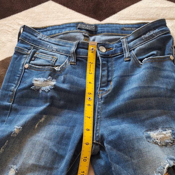 Judy Blue Skinny Fit Distressed Leopard Print Patches Jeans Size 5/27 - Picture 10 of 10